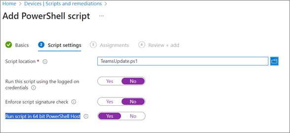 Figure 5: Step 5 Configuring the Platform script